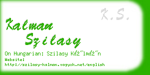 kalman szilasy business card